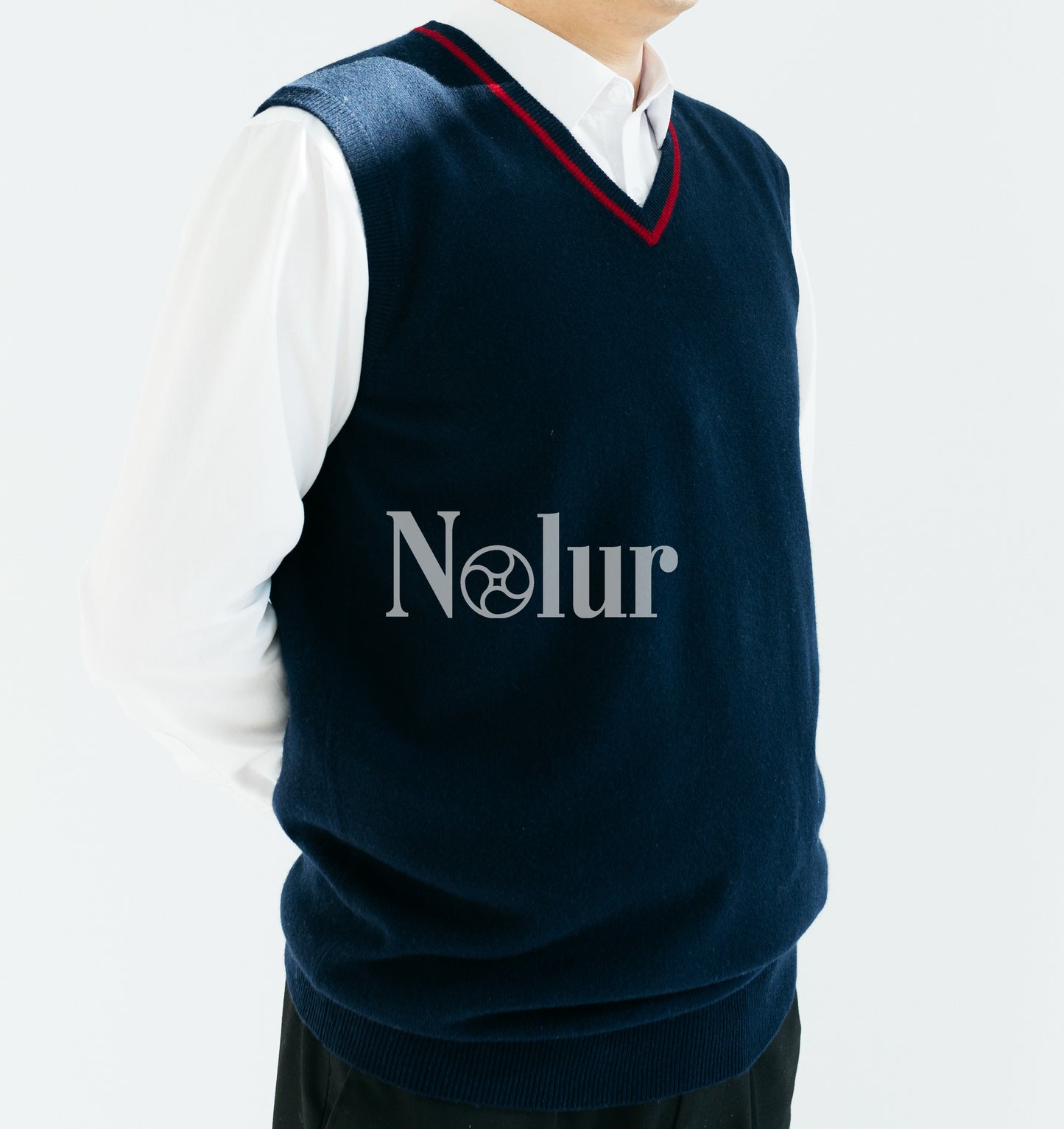 Pure Cashmere Vest Neck Striped