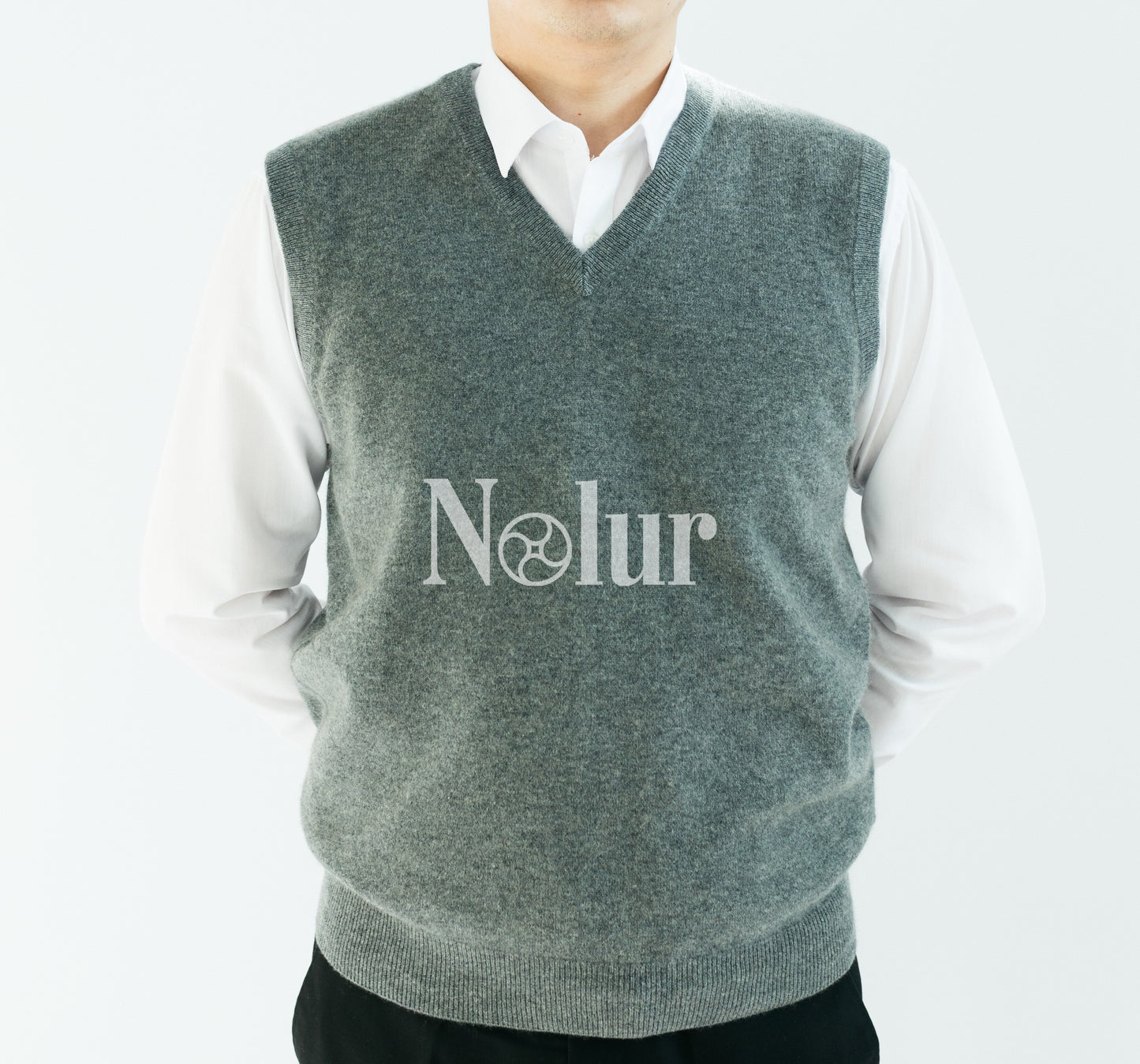 Pure Cashmere Vest Shoulder Striped