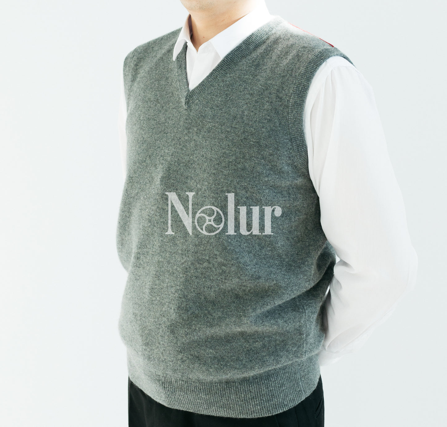 Pure Cashmere Vest Shoulder Striped