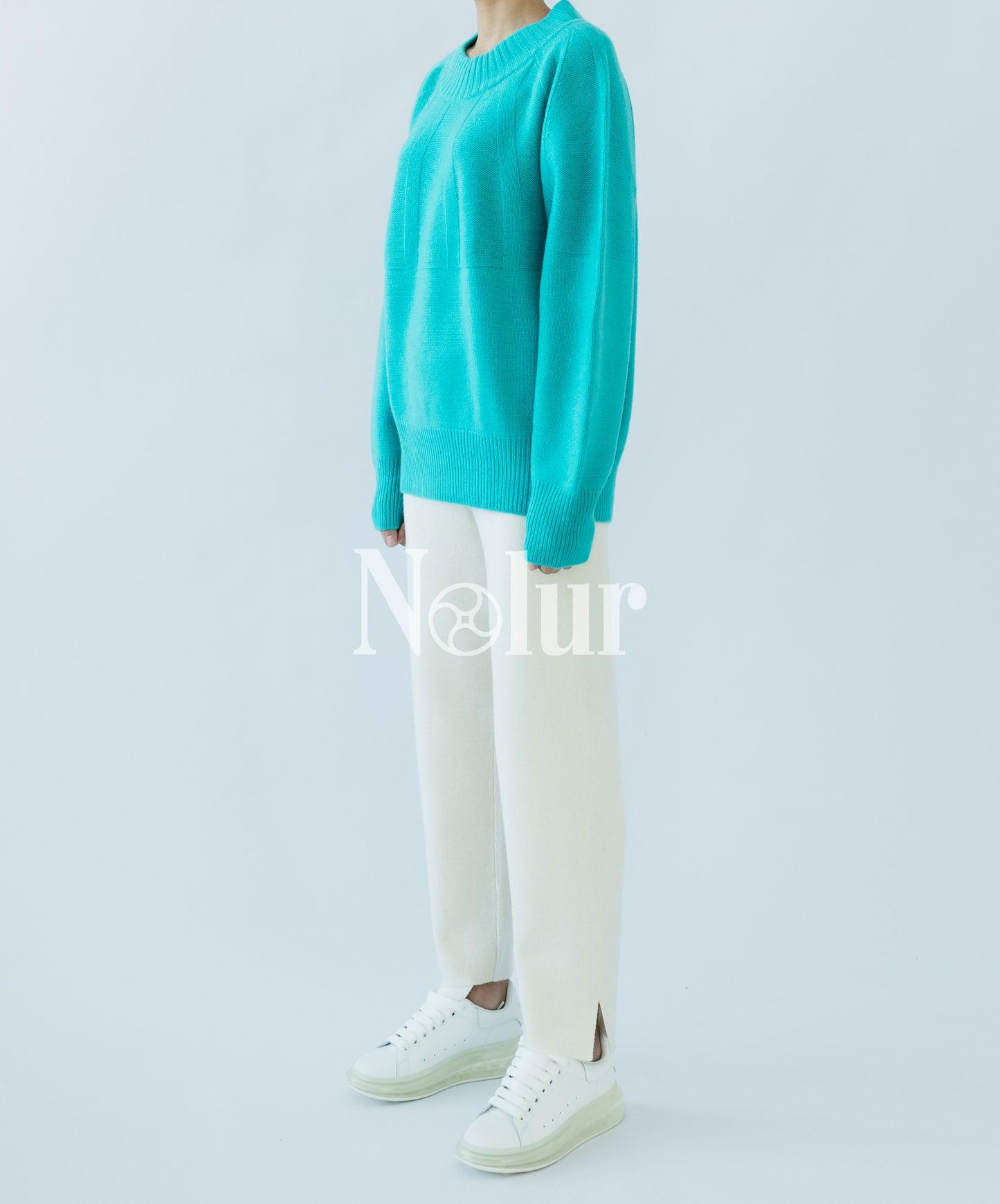 Pure Cashmere Pants with Slits