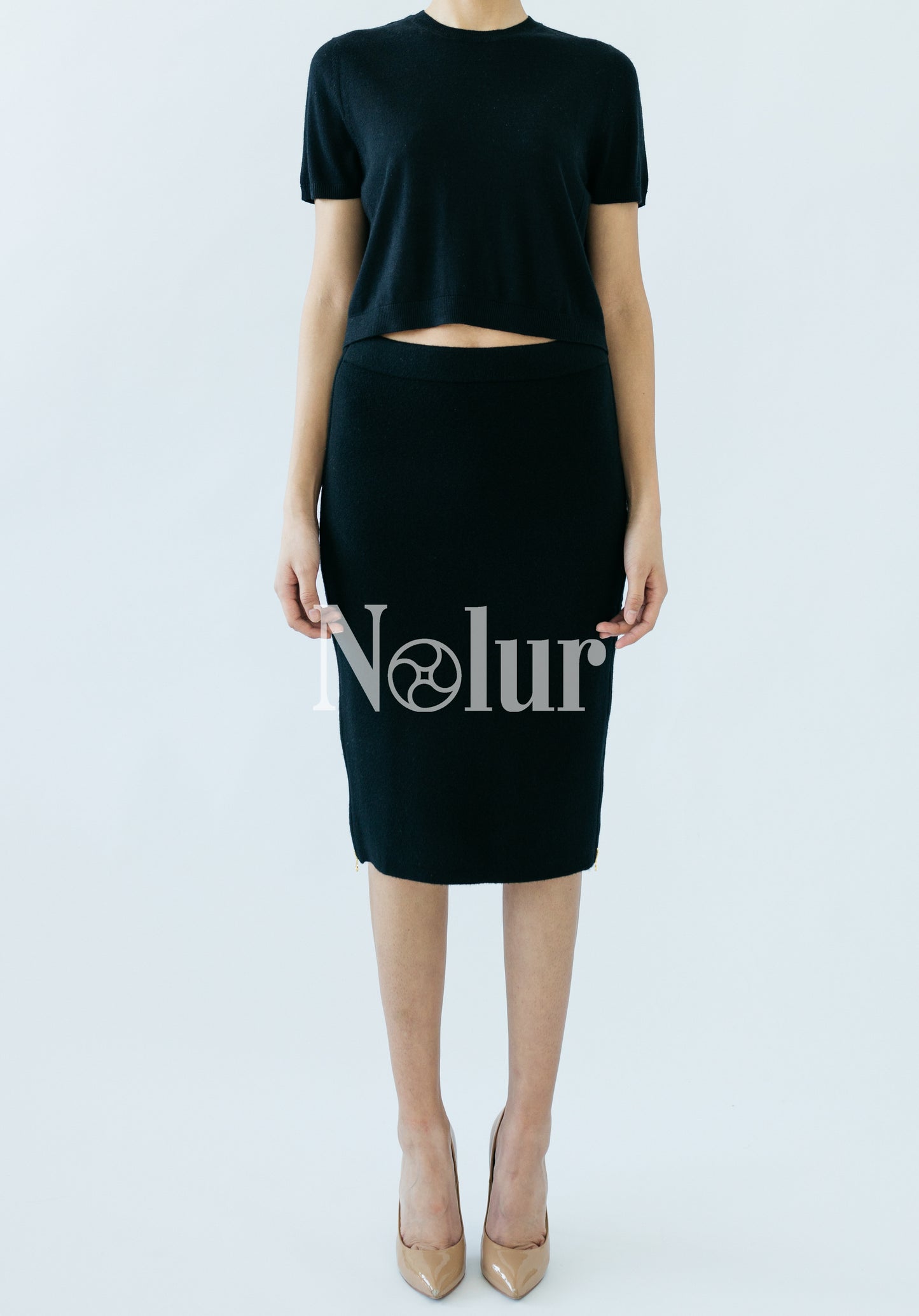 Pure Cashmere 2 Side Zipped Skirt