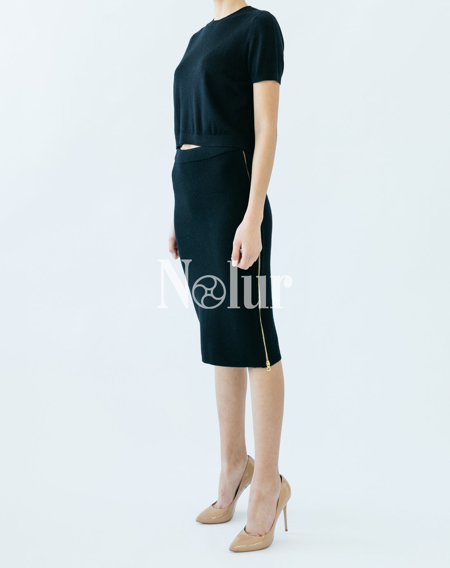 Pure Cashmere 2 Side Zipped Skirt