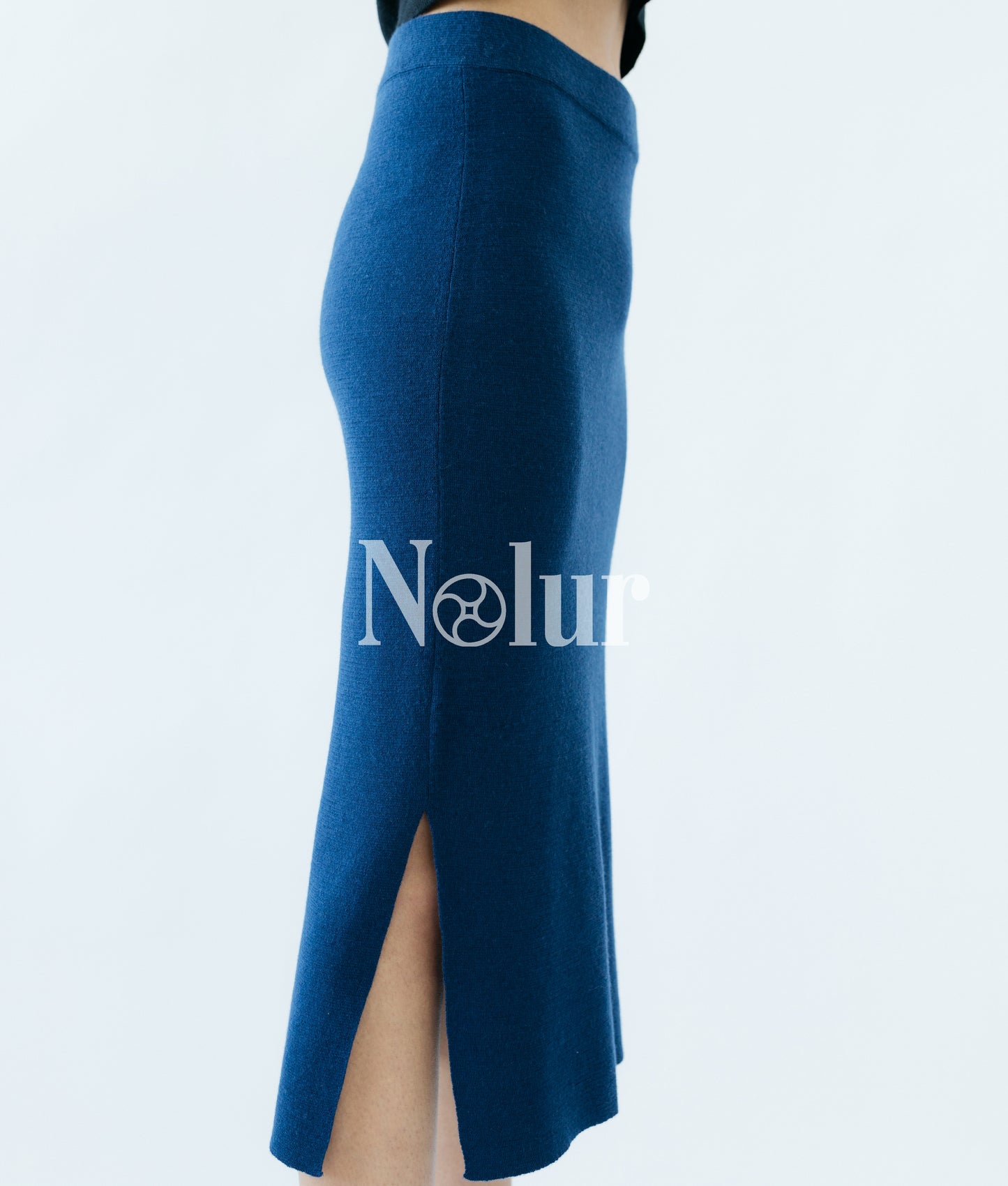 Silk and Cashmere Blended Skirt with Slits