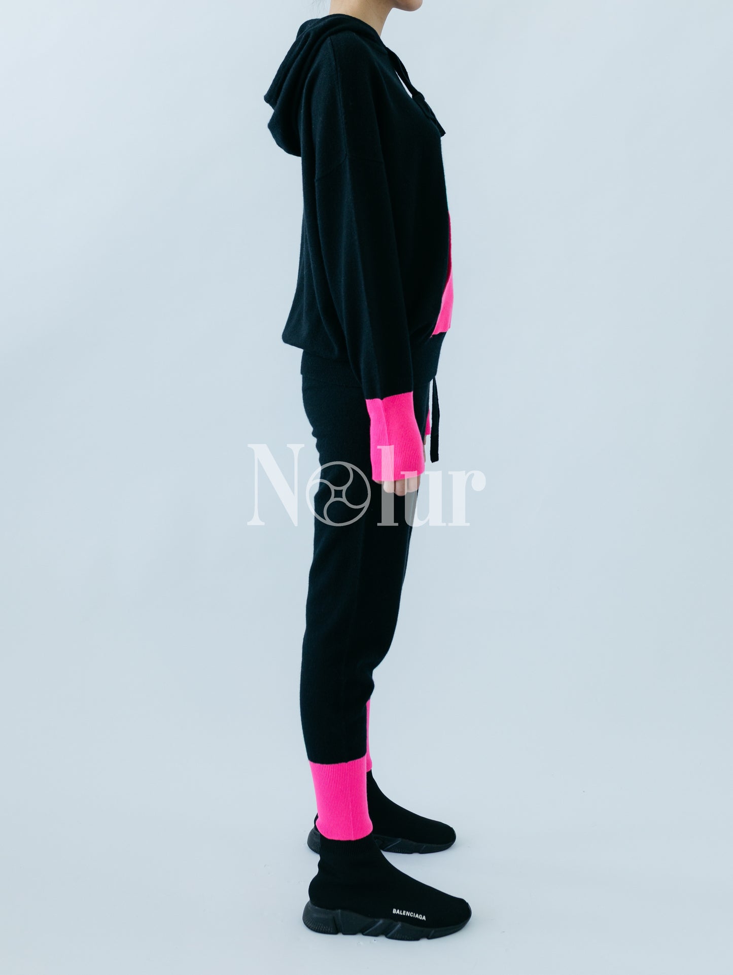 Pure Cashmere Pants with Neon Details