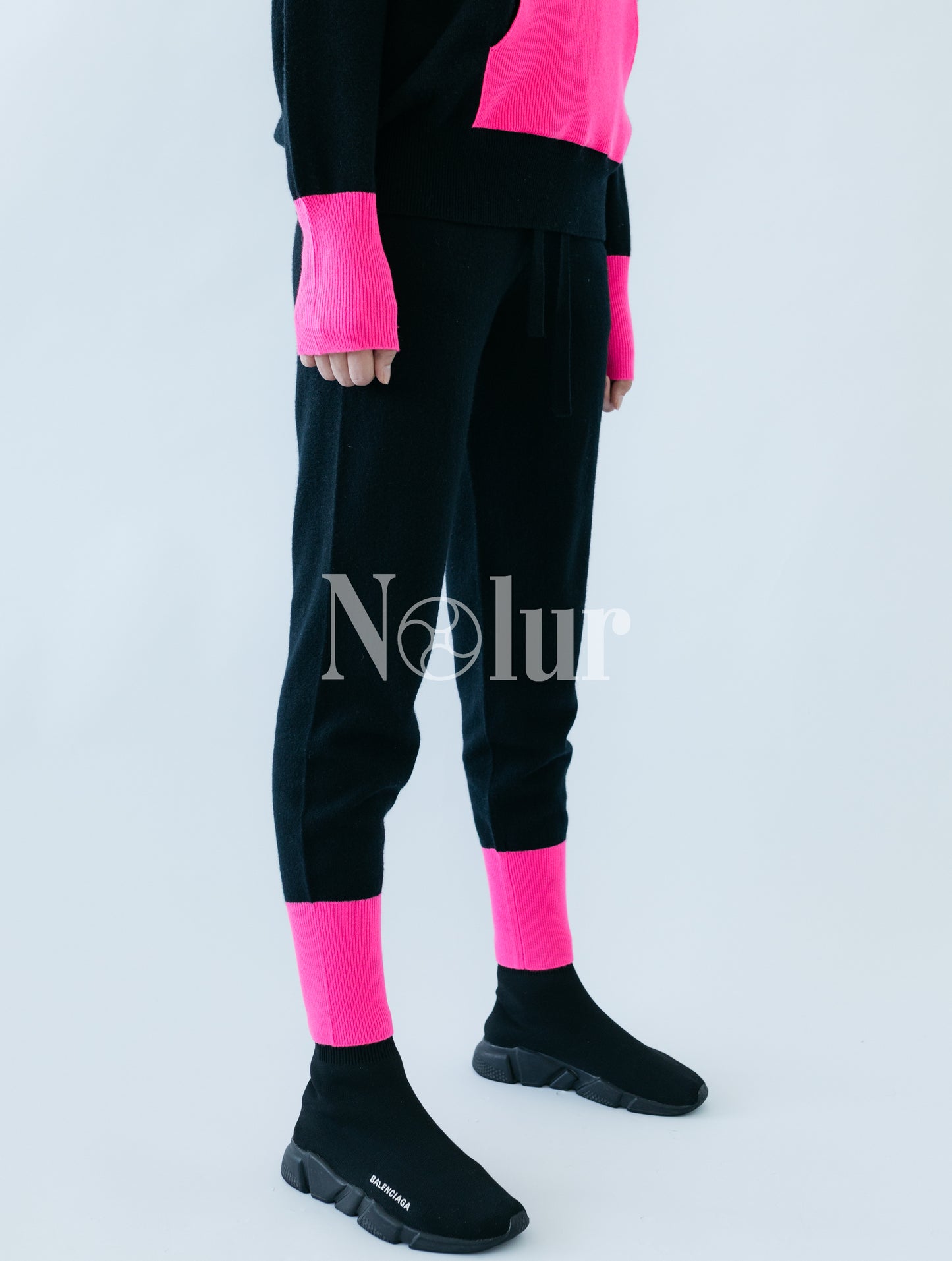 Pure Cashmere Pants with Neon Details