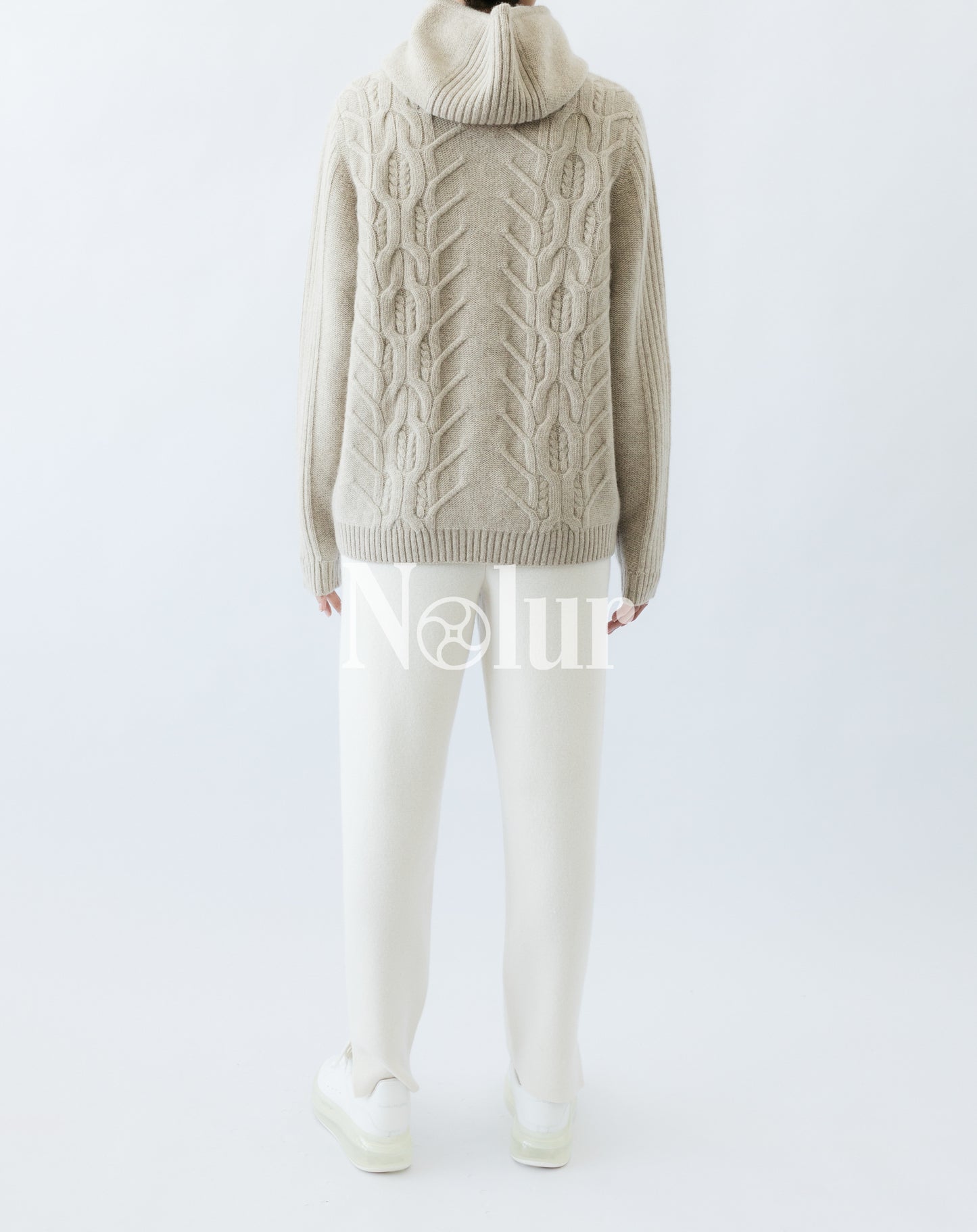 Pure Cashmere Cable Hoodie