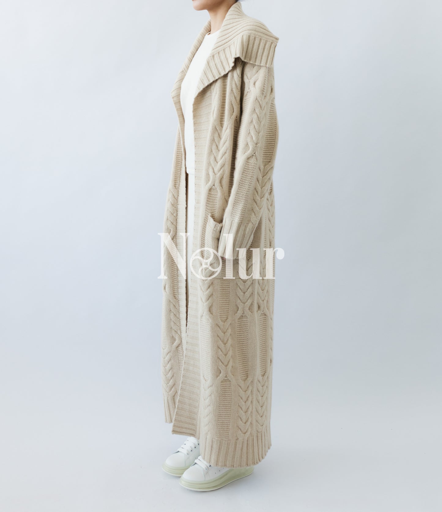 Pure Cashmere Cable Coat