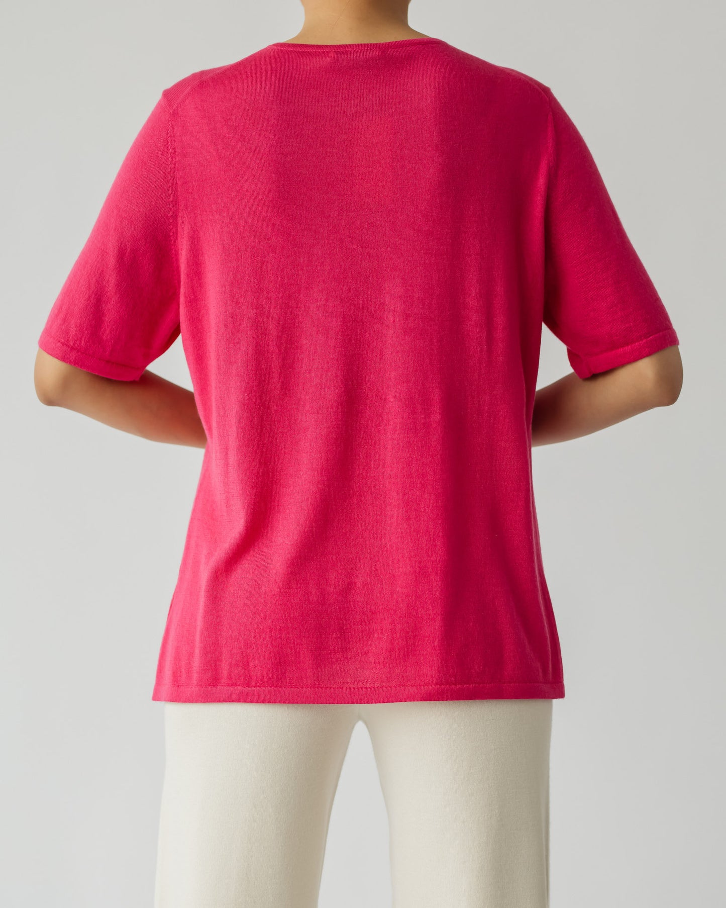 Silk and Cashmere Blended Logo Jacquard C-neck Sweater