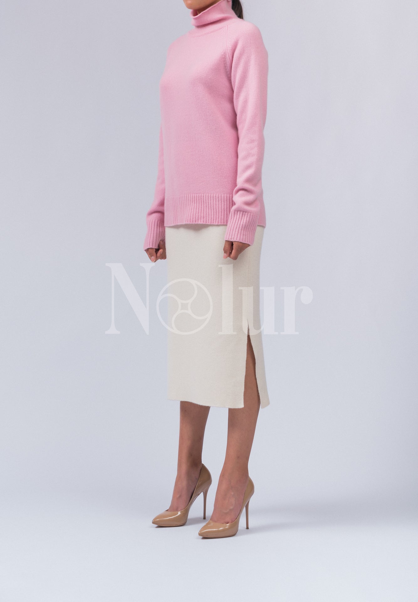 Pure Cashmere Pencil Skirt with Slits