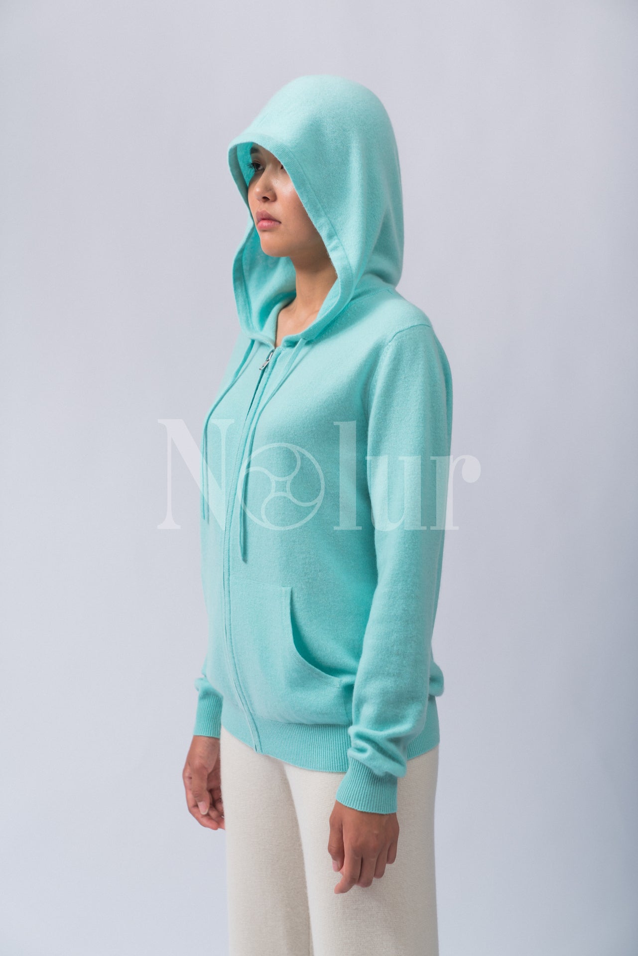 Pure Cashmere Zip-up Hoodie