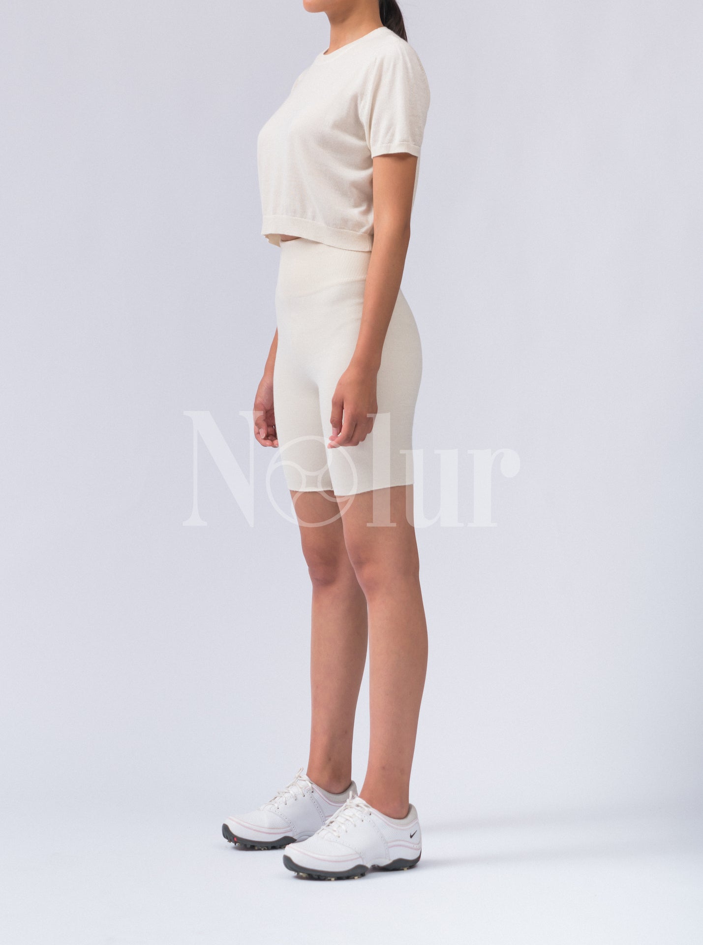 Silk and Cashmere Blended Biker Short