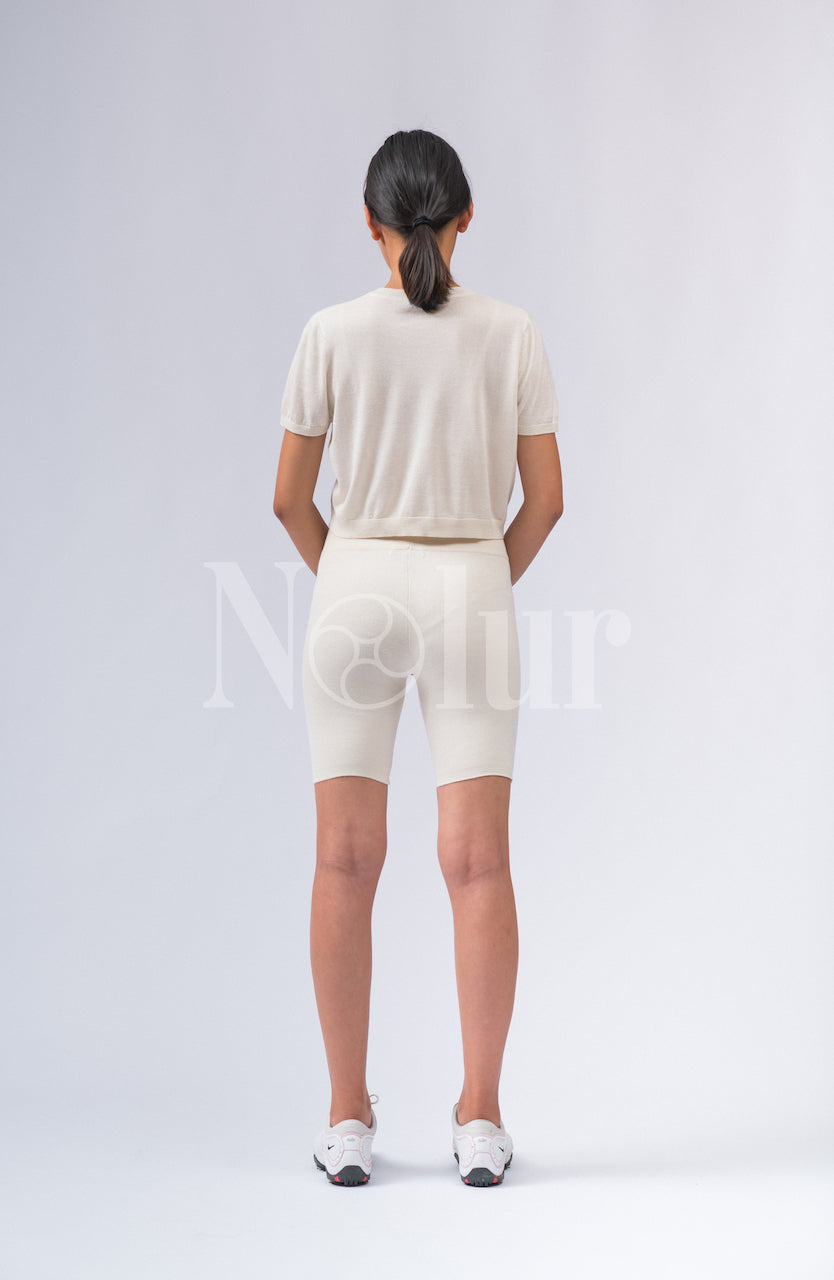 Silk and Cashmere Blended Biker Short