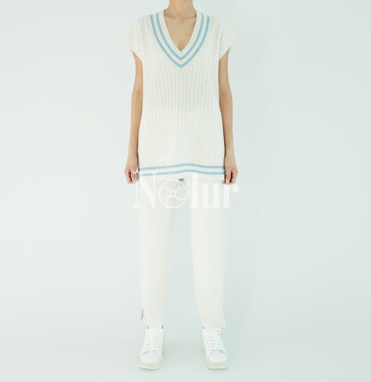 Pure Cashmere Vest with Stripes