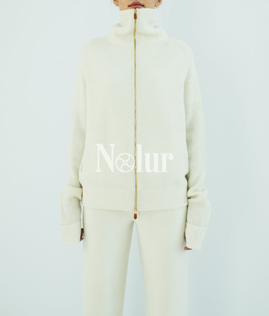 Pure Cashmere Hi-neck Bomber