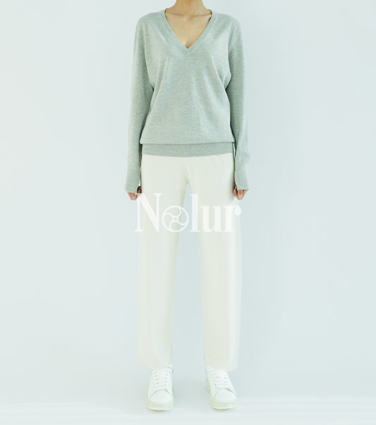 Silk  and Cashmere Blended V-neck with Glitter