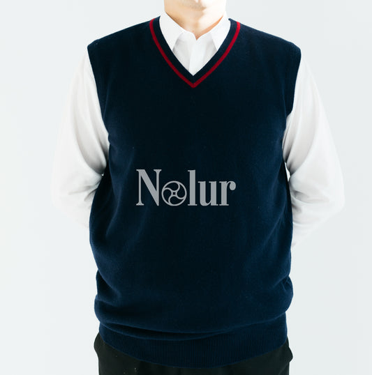 Pure Cashmere Vest Neck Striped