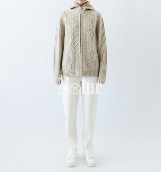 Pure Cashmere Cable Hoodie