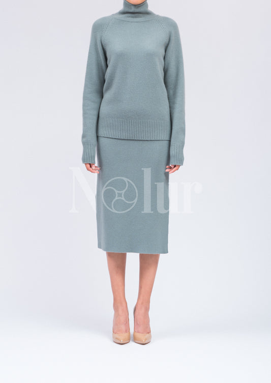Pure Cashmere Pencil Skirt with Slits