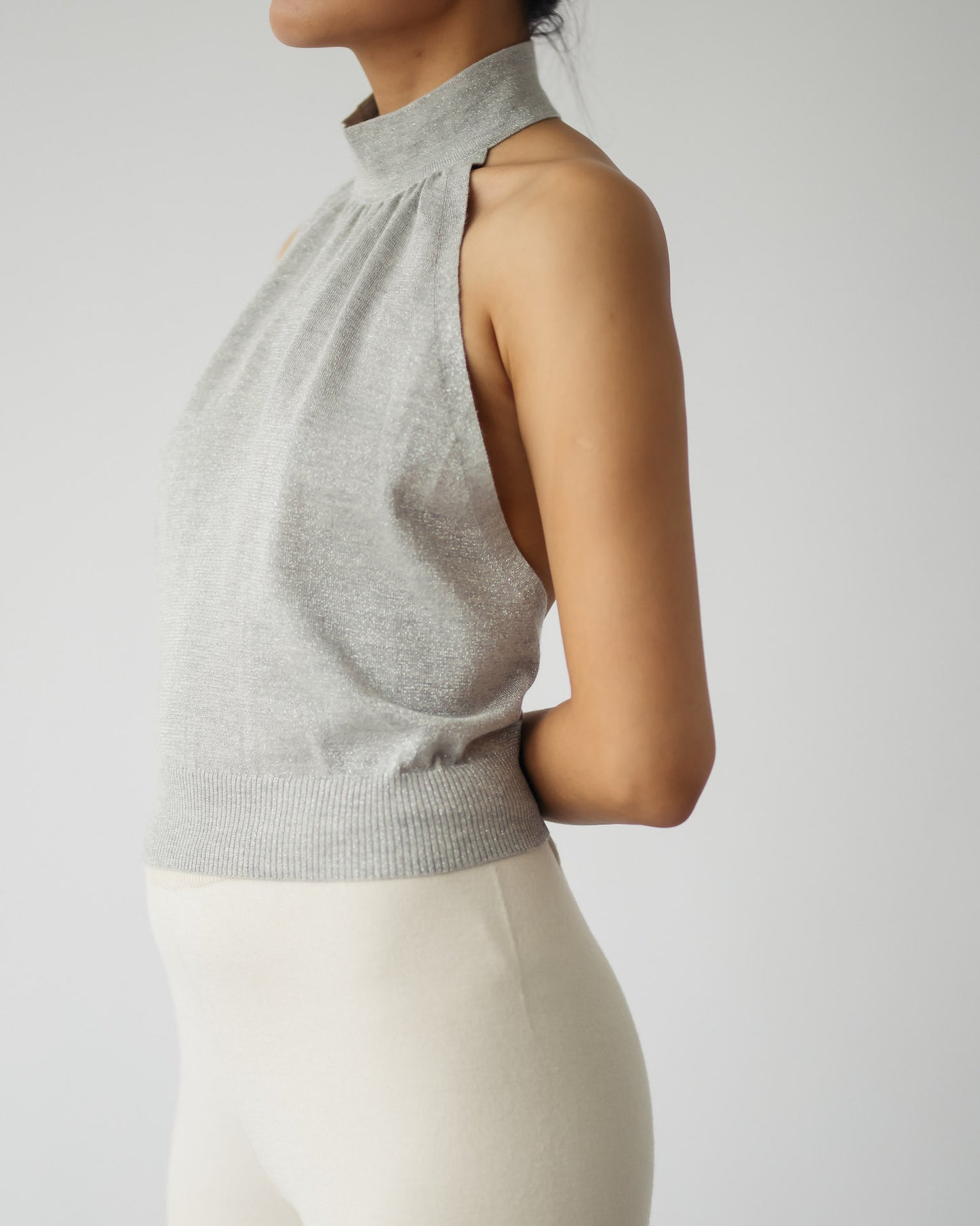Silk and Cashmere Blended Halter Top